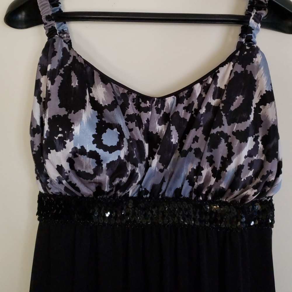 Black multi color dress